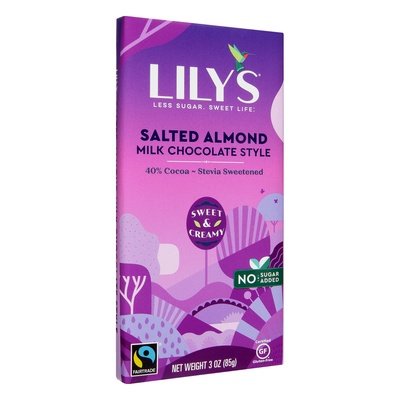 Lilys Milk Chocolate Bar W/salted Almond 12/3 OZ [UNFI #57438]