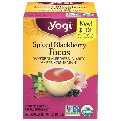 OG2 Yogi Spiced Blackberry Tea, Focus 6/16 BAG [UNFI #80244]