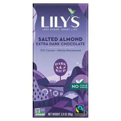 Lilys 55% Dark Chocolate Bar Wth Almonds 12/2.80OZ [UNFI #35297]