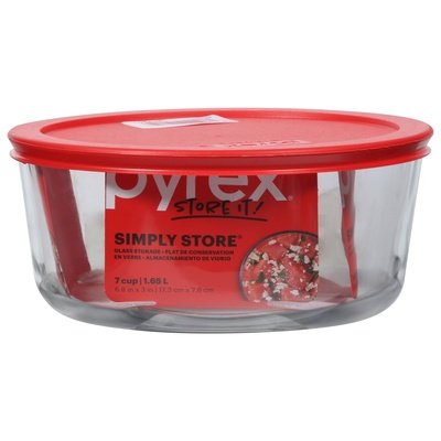 Pyrex 7 Cup, Round, Red Plastic 1 Ct [UNFI #08000]