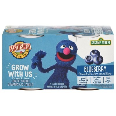 Earth`S Best Blueberry,Low-Fat Kids Yogurt 6/4/4 OZ [UNFI #00872]