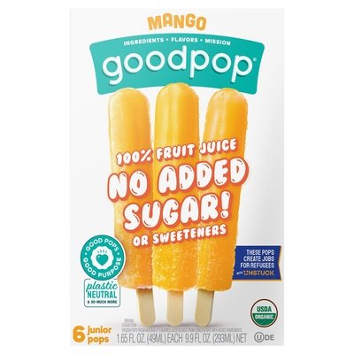 Goodpop Mango Fruit Pop 8/4/1.65Z [UNFI #26590]