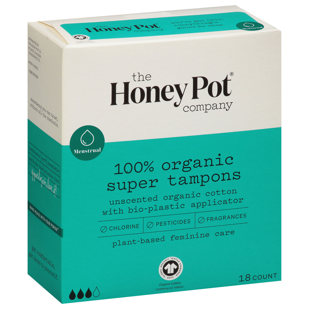 The Honey Pot Super Unscented 18 Ct [UNFI #54402] T