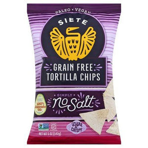 Siete No Salt Grain Free Tortilla Chips 12/5 OZ [UNFI #10950]