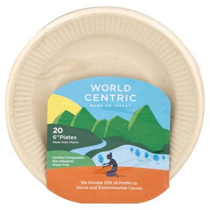 World Centric Compostable Dessert Plate 12/20 CT [UNFI #89495] T