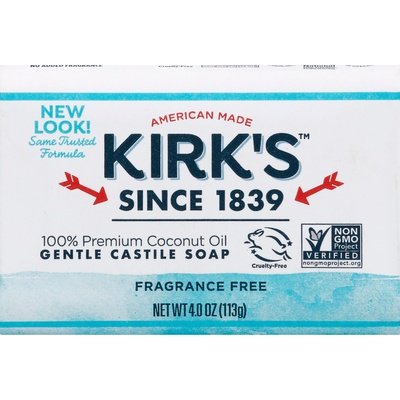 Kirks Gentle Castile Soap Fragrance Free 4 OZ [UNFI #44496] T