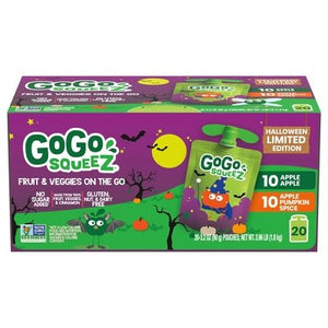 Gogo Squeez Halloween 2 Flavors 2/20/3.2 Oz [UNFI #84332]