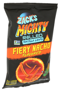 Zack's Mighty Tort Chip, Rolled, Fiery Nacho 6/7 OZ [UNFI #13433]